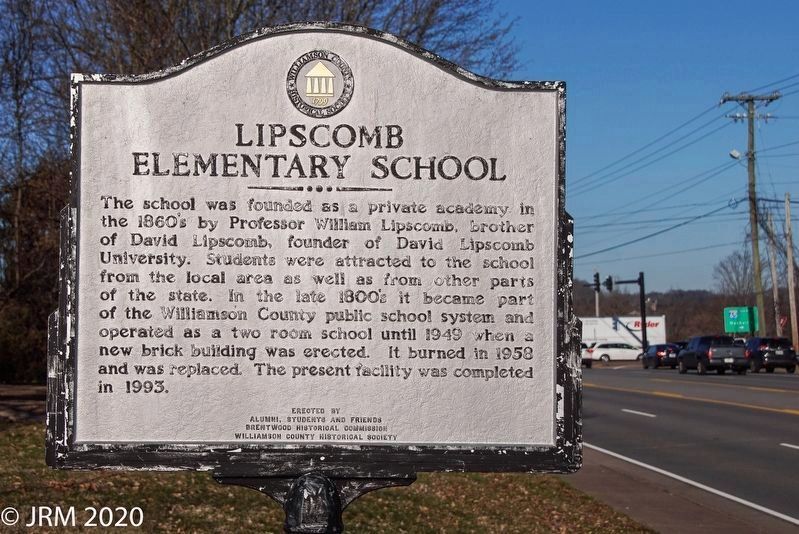 Lipscomb Elementary School Marker image. Click for full size.