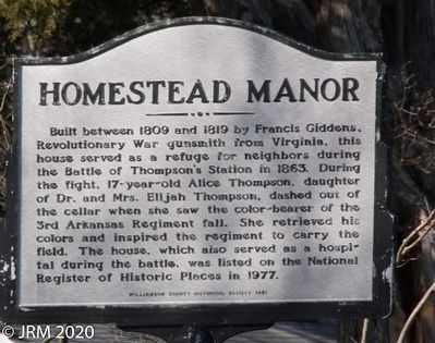 Homestead Manor Marker image. Click for full size.