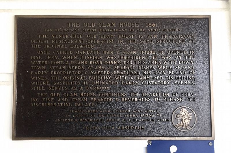 The Old Clam House - 1861 Marker image. Click for full size.