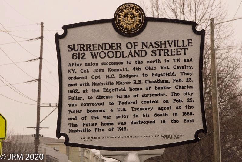 Surrender of Nashville Marker image. Click for full size.