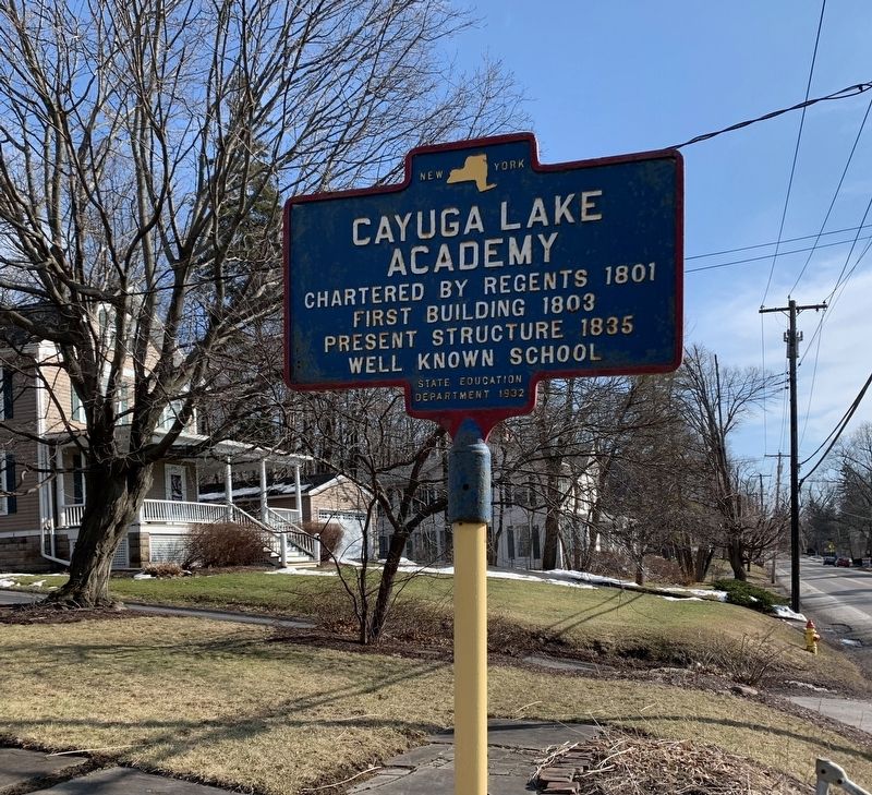 Cayuga Lake Academy Marker. Click for full size. Cayuga Lake Academy Marker image. Click for full size.