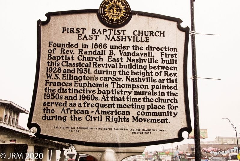 First Baptist Church East Nashville Marker image. Click for full size.