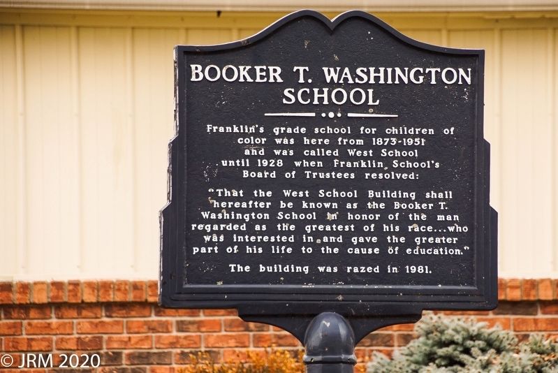 Booker T. Washington School Marker image. Click for full size.