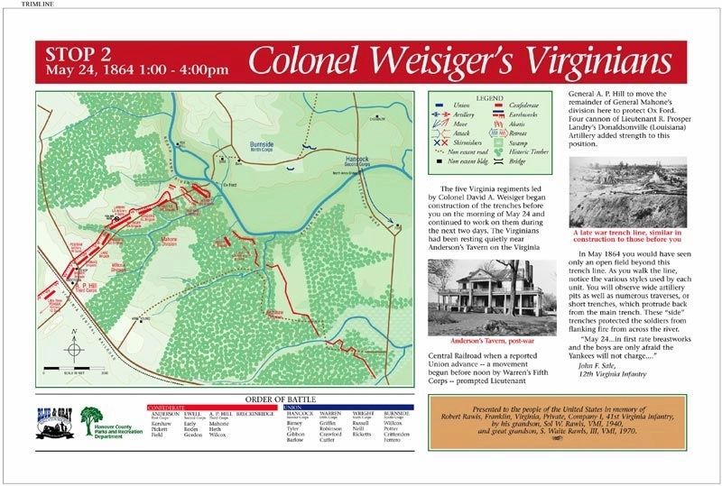 Colonel Weisiger's Virginians Marker image. Click for full size.