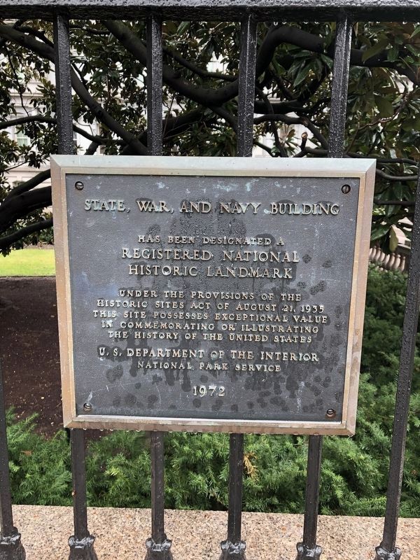 State, War, and Navy Building Marker. Click for full size. State, War, and Navy Building Marker image. Click for full size.