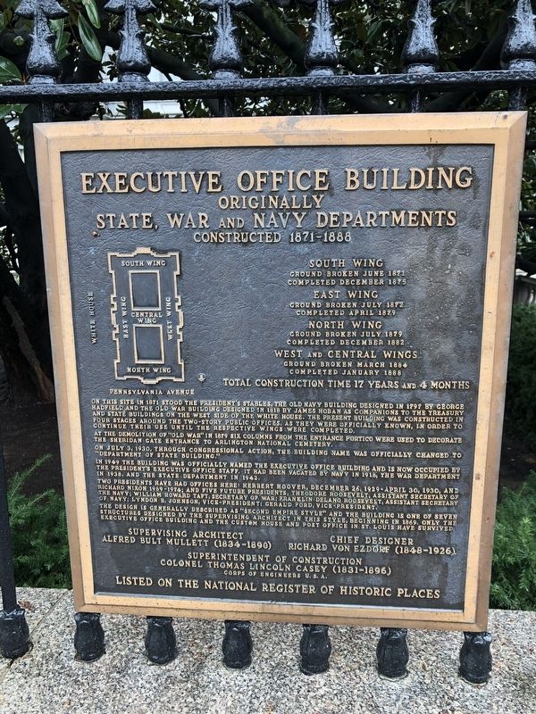 Executive Office Building Marker. Click for full size. Executive Office Building Marker image. Click for full size.
