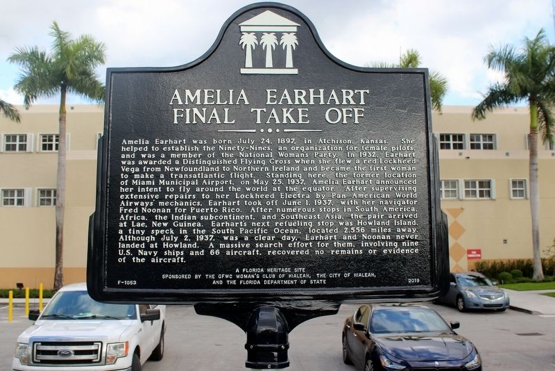 Amelia Earhart Final Take Off Marker image. Click for full size.