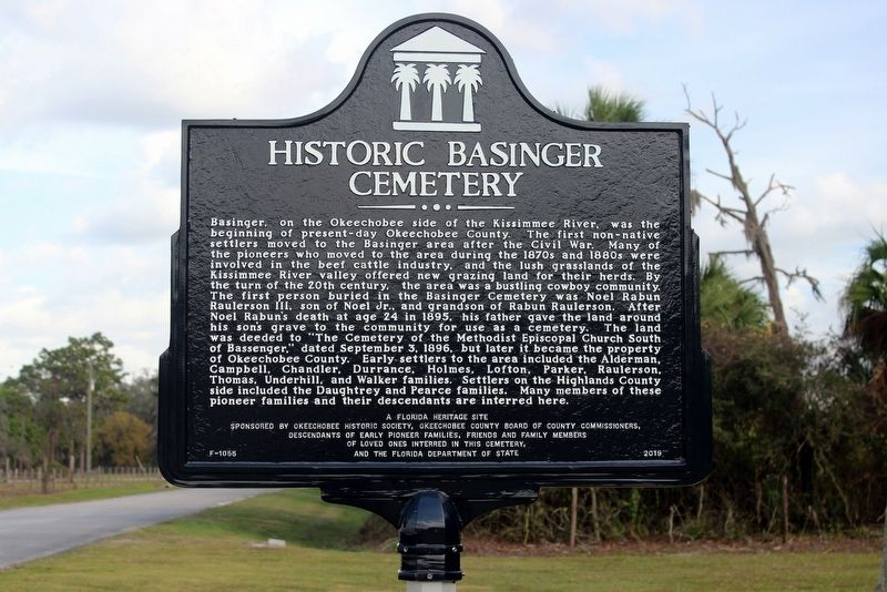 Historic Basinger Cemetery Marker image. Click for full size.