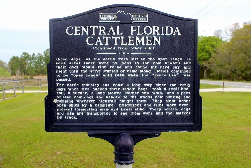 Central Florida Cattlemen Marker Side 2 image. Click for full size.
