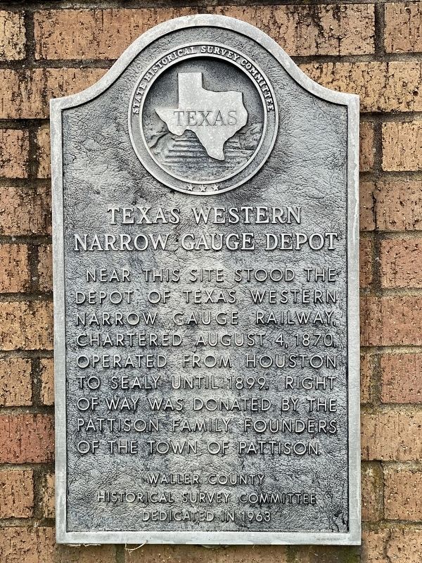 Texas Western Narrow Gauge Depot Marker image. Click for full size.