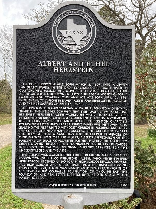Albert and Ethel Herzstein Marker image. Click for full size.