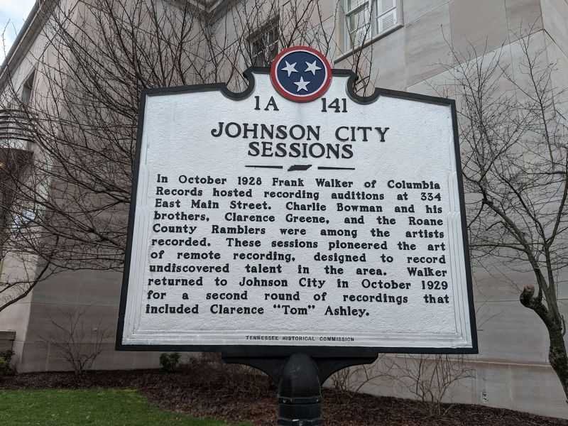 Johnson City Sessions Marker. Click for full size. Johnson City Sessions Marker image. Click for full size.