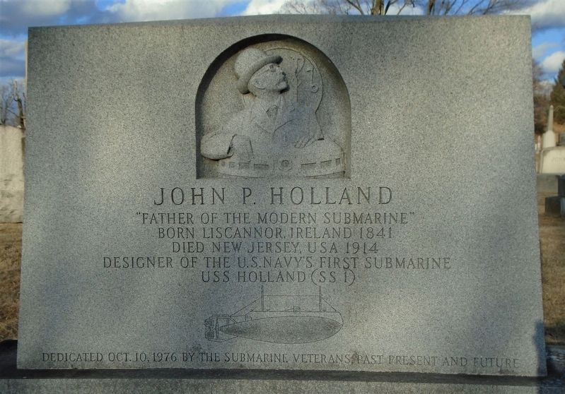 John P. Holland Marker. Click for full size. John P. Holland Marker image. Click for full size.