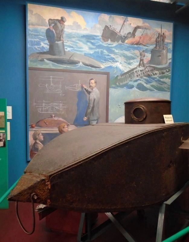 Holland I Submarine (1878) in the Paterson Museum image. Click for full size.