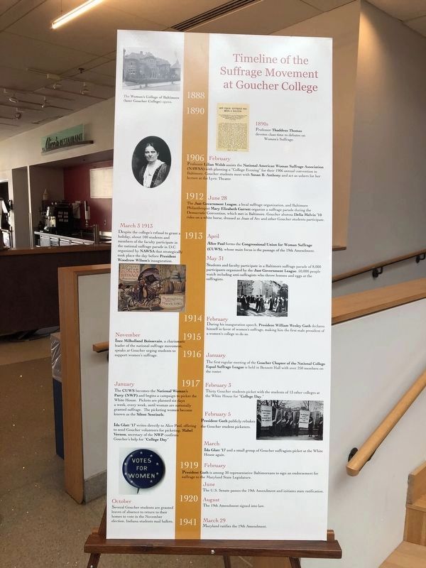 Timeline of the Suffrage Movement at Goucher College image. Click for full size.