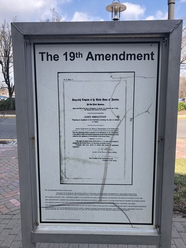 The 19th Amendment side of the marker image. Click for full size.