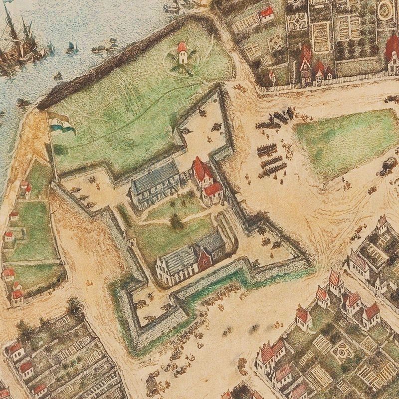 Fort Amsterdam (1660) on the Castello Map image. Click for full size.