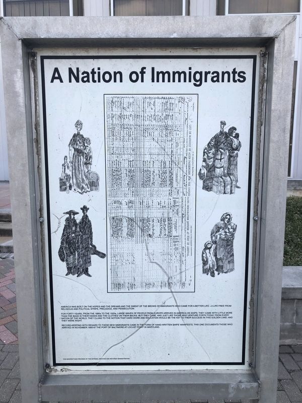 A Nation of Immigrants side of the marker image. Click for full size.