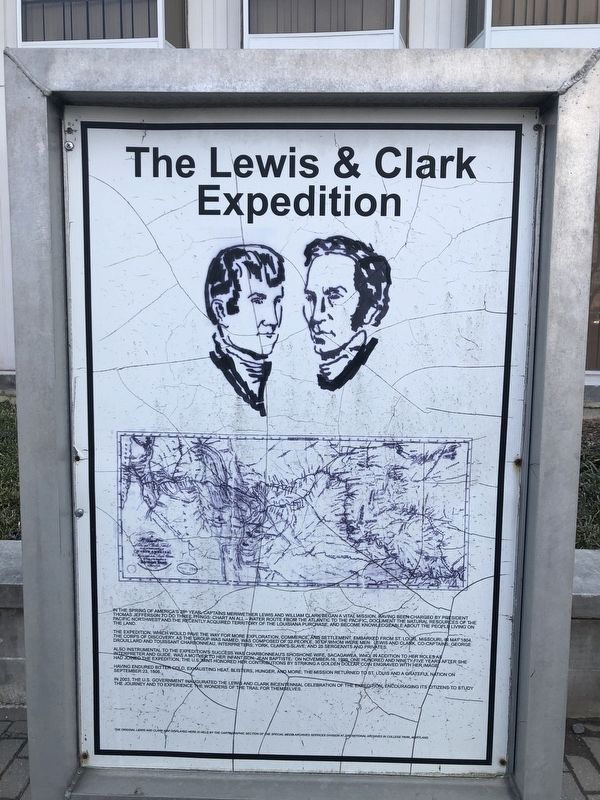 The Lewis & Clark Expedition side of the marker. Click for full size. The Lewis & Clark Expedition side of the marker image. Click for full size.