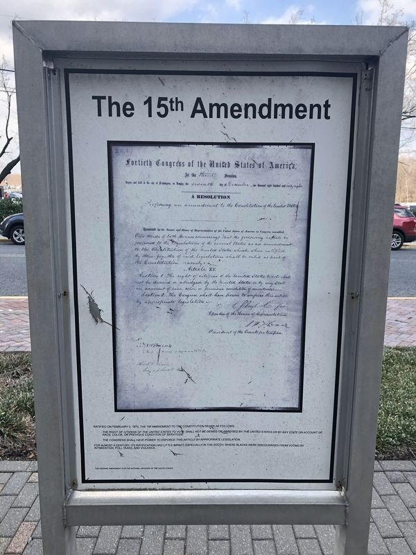 The 15th Amendment side of the marker image. Click for full size.