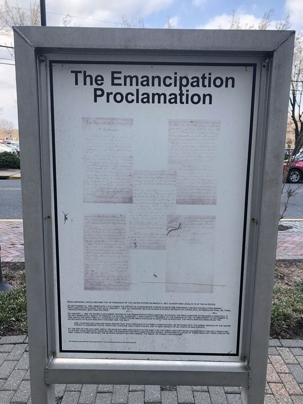 The Emancipation Proclamation side of the marker image. Click for full size.