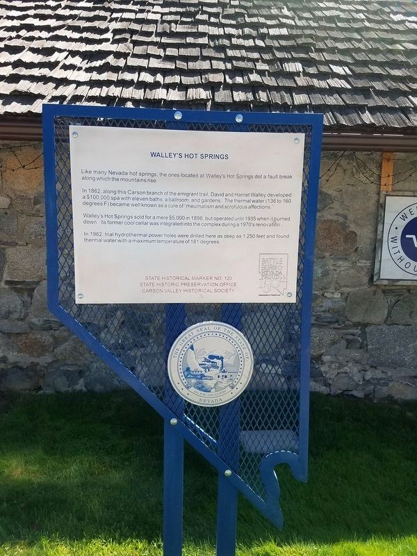 Walley's Hot Springs Marker. Click for full size. Walley's Hot Springs Marker image. Click for full size.