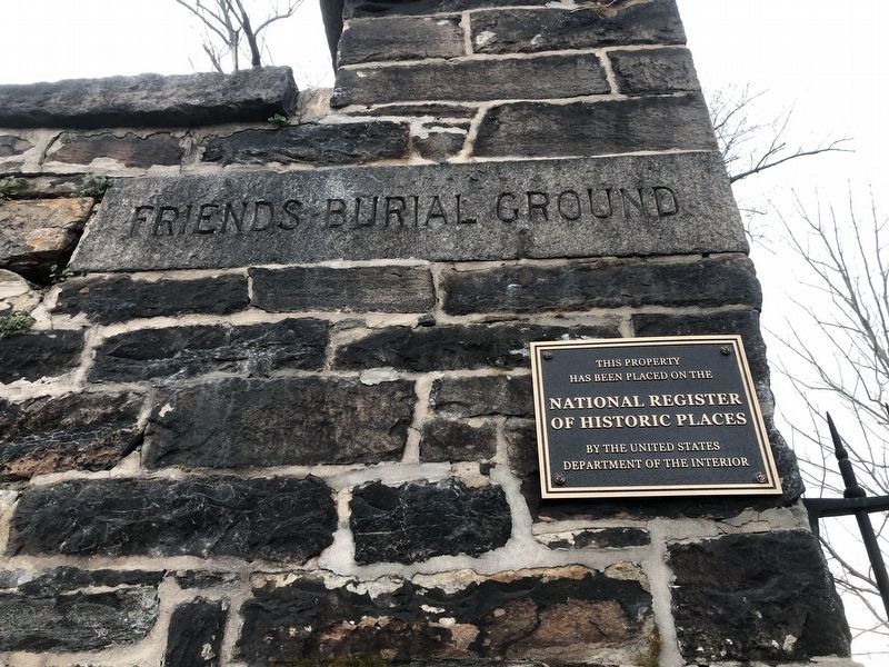 Friends Burial Ground with National Register of Historic Places plaque image. Click for full size.