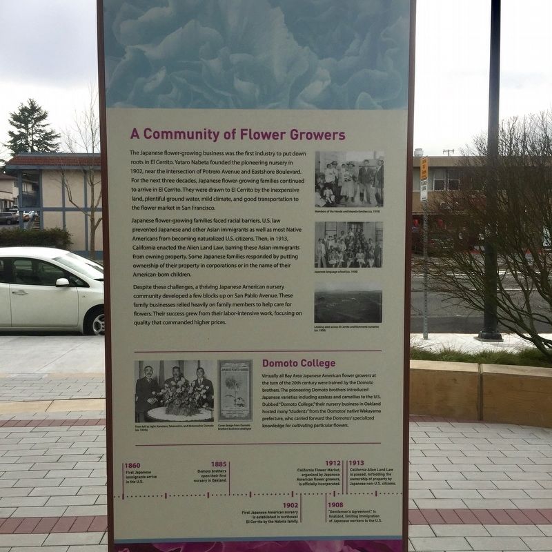 A Community of Flower Growers Marker - back side image. Click for full size.