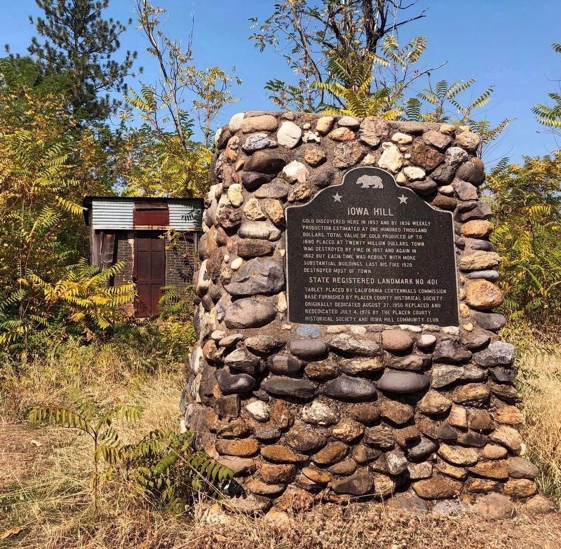 The refurbished Iowa Hill Marker image. Click for full size.