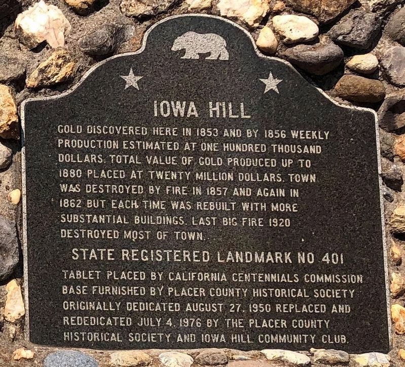 Iowa Hill Marker. Click for full size. Iowa Hill Marker image. Click for full size.