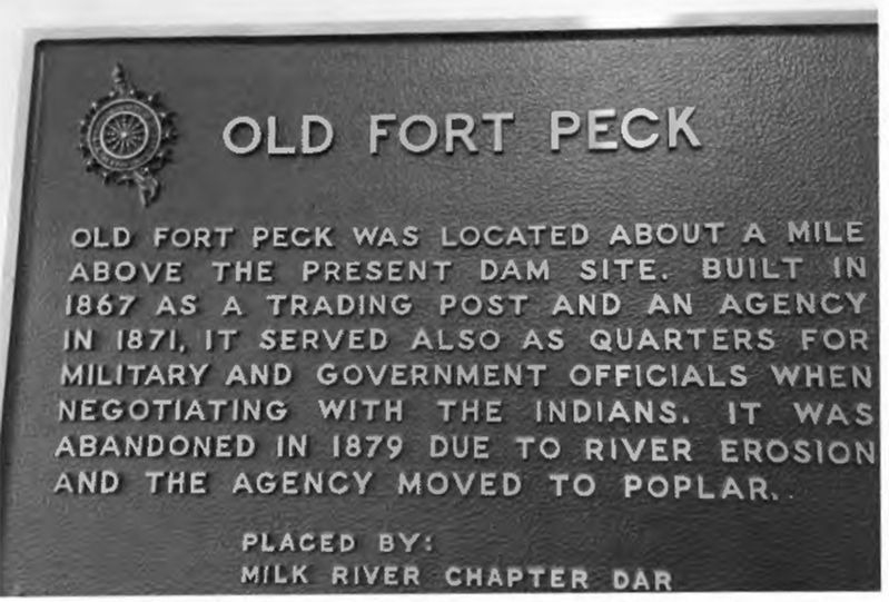 Old Fort Peck DAR Marker image. Click for full size.