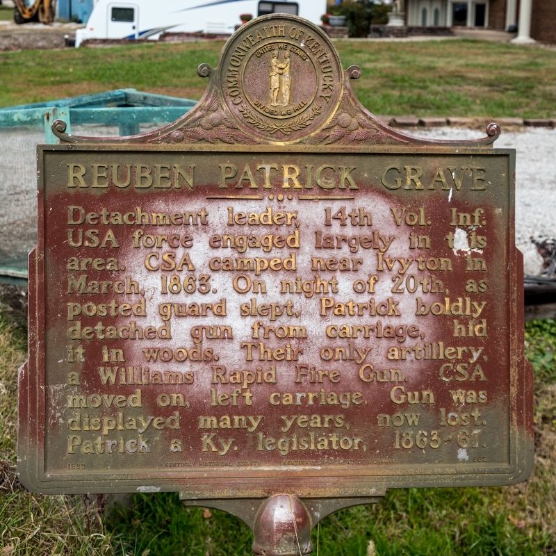 Reuben Patrick Grave Marker. Click for full size. Reuben Patrick Grave Marker image. Click for full size.