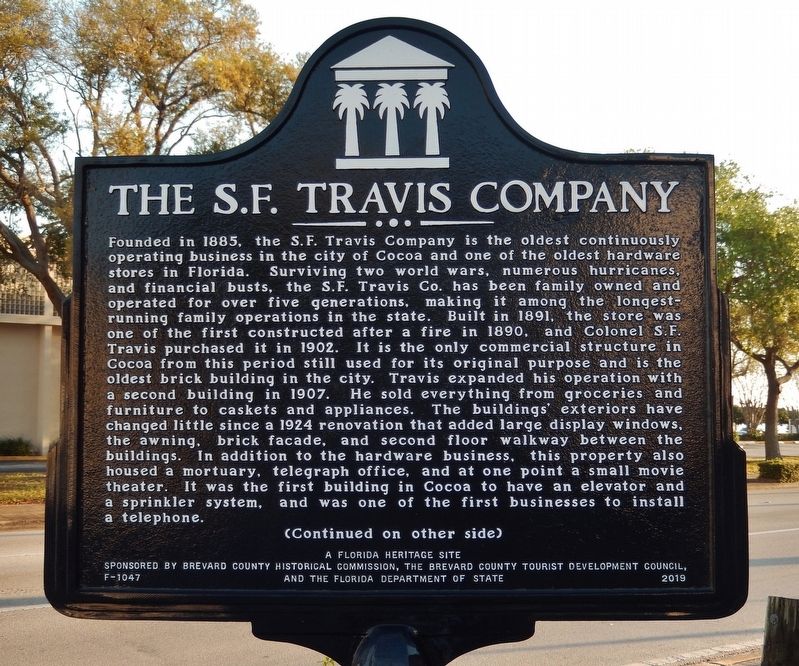 The S. F. Travis Company Marker image. Click for full size.
