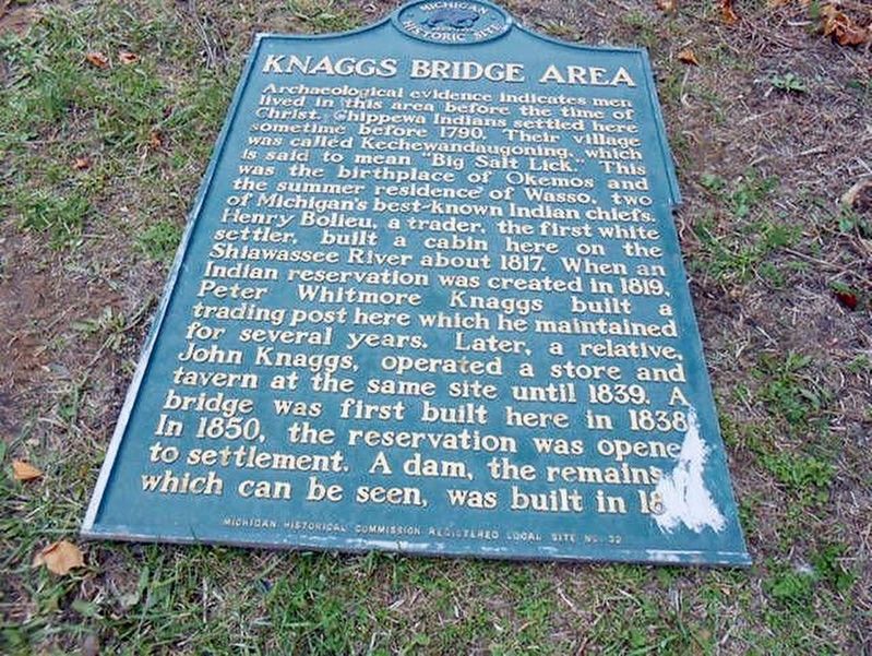 Knaggs Bridge Area Marker after being found and damaged. image. Click for full size.