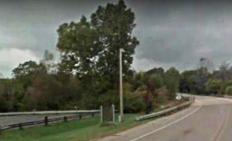 Photo showing location of marker before being stolen with bridge in background.. Click for full size. Photo showing location of marker before being stolen with bridge in background. image. Click for full size.