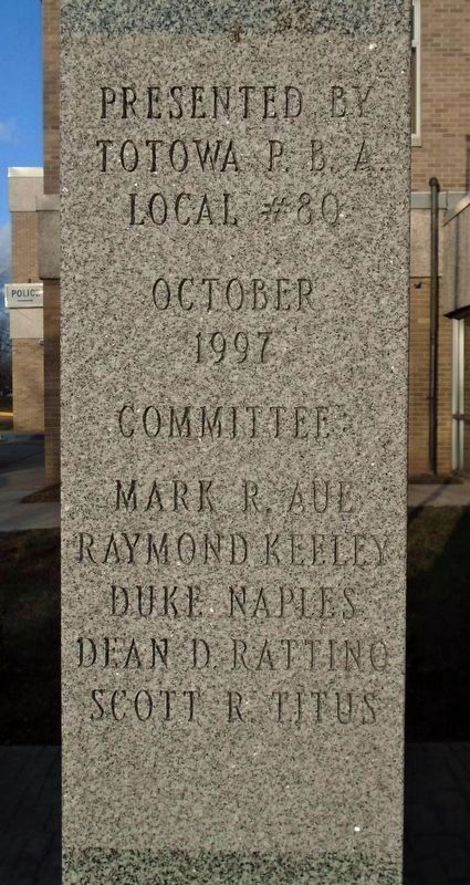 Totowa Fallen Police Memorial Dedication Marker image. Click for full size.