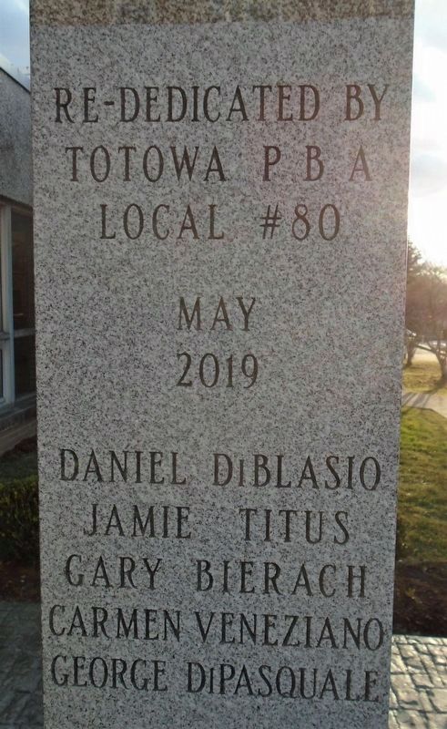 Totowa Fallen Police Memorial Re-Dedication Marker image. Click for full size.