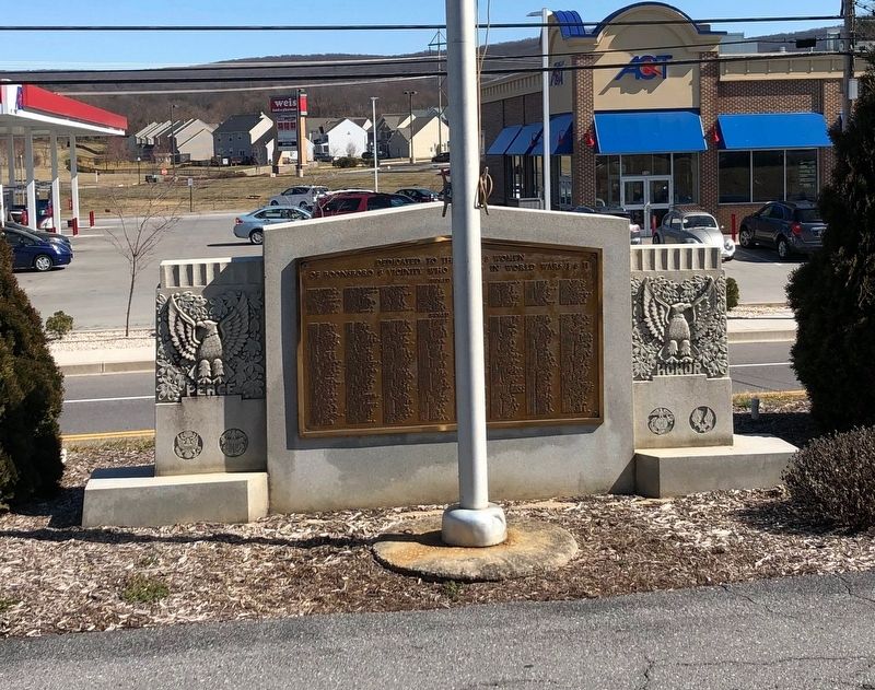 Boonsboro & Vicinity World Wars I & II Memorial. Click for full size. Boonsboro & Vicinity World Wars I & II Memorial image. Click for full size.
