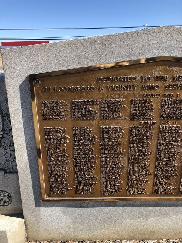 Boonsboro & Vicinity World Wars I & II Memorial. Click for full size. Boonsboro & Vicinity World Wars I & II Memorial image. Click for full size.