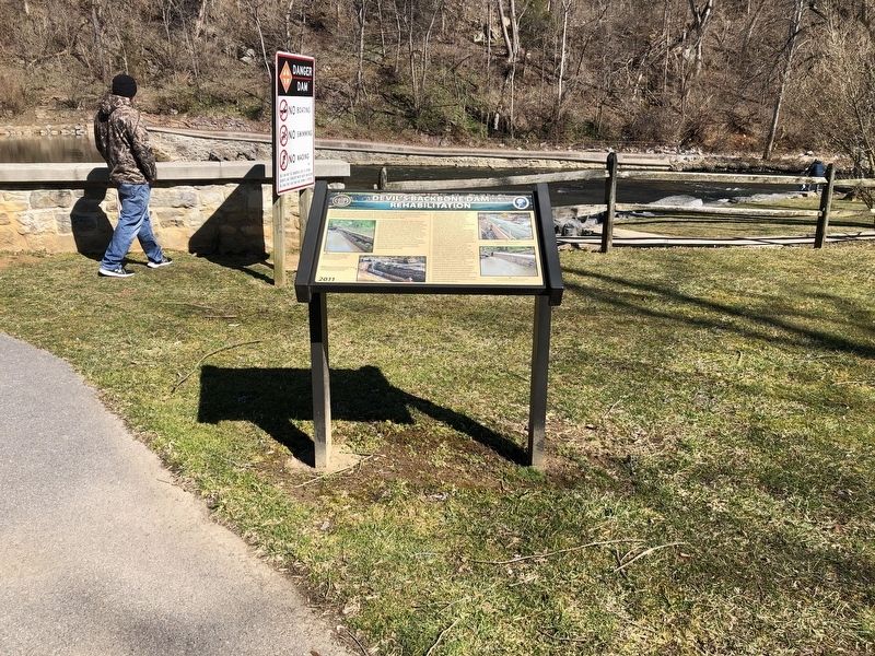 Devil's Backbone Dam Rehabilitation Marker. Click for full size. Devil's Backbone Dam Rehabilitation Marker image. Click for full size.