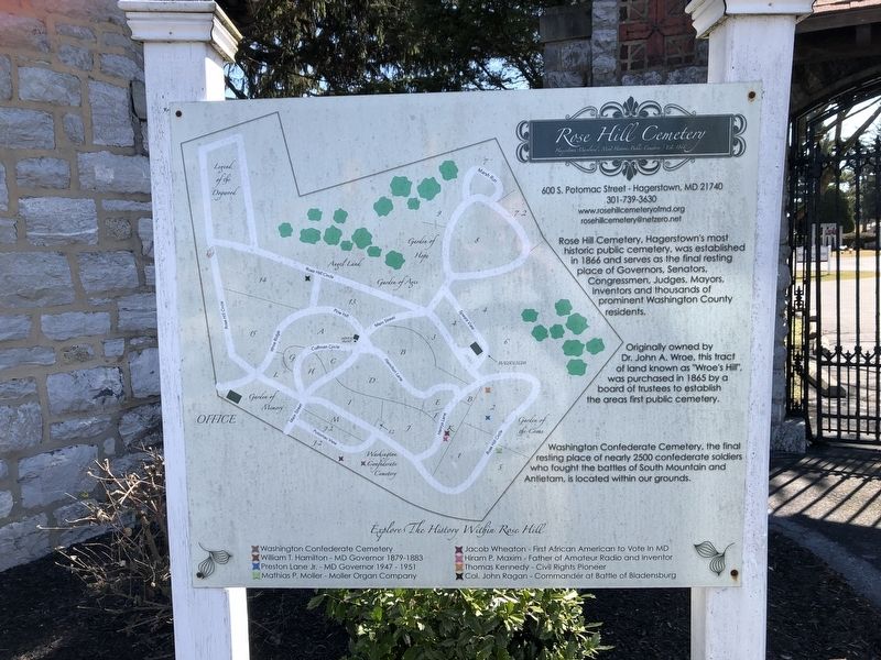 Rose Hill Cemetery Marker. Click for full size. Rose Hill Cemetery Marker image. Click for full size.