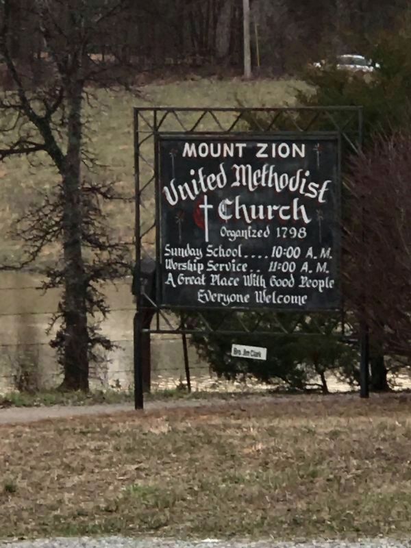 Mount Zion United Methodist Church sign image. Click for full size.