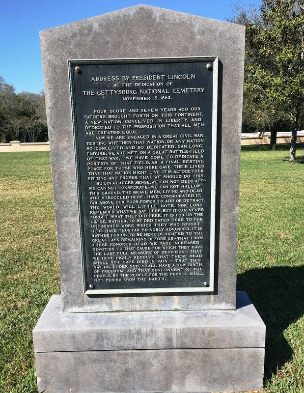 Address by President Lincoln Marker. Click for full size. Address by President Lincoln Marker image. Click for full size.