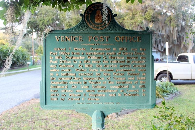 Venice Post Office Marker Side 2 image. Click for full size.