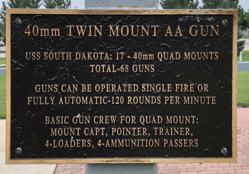 40mm Twin Mount AA Gun Marker. Click for full size. 40mm Twin Mount AA Gun Marker image. Click for full size.