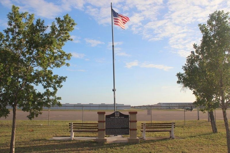 Venice Army Air Base Marker looking south image. Click for full size.