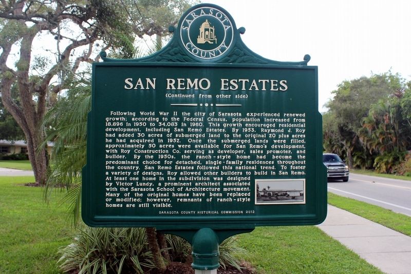 San Remo Estates Marker Side 2 image. Click for full size.