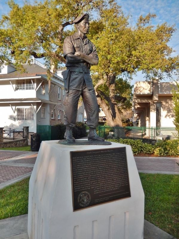 Staff Sergeant Melvin Morris Marker<br>(<i>tall view</i>) image. Click for full size.