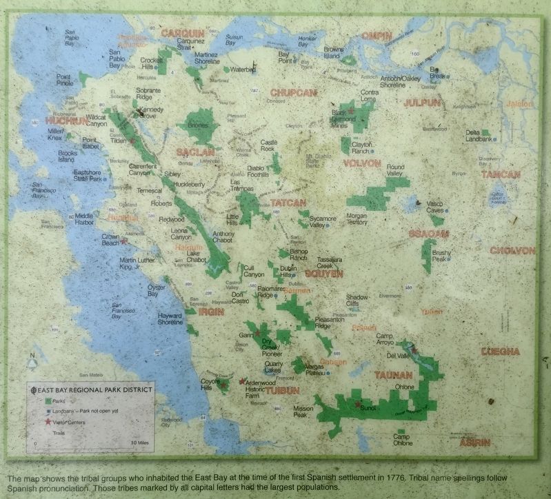 Marker inset: Native Peoples of the East Bay map image. Click for full size.