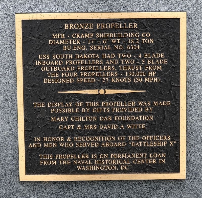 Bronze Propeller Marker. Click for full size. Bronze Propeller Marker image. Click for full size.